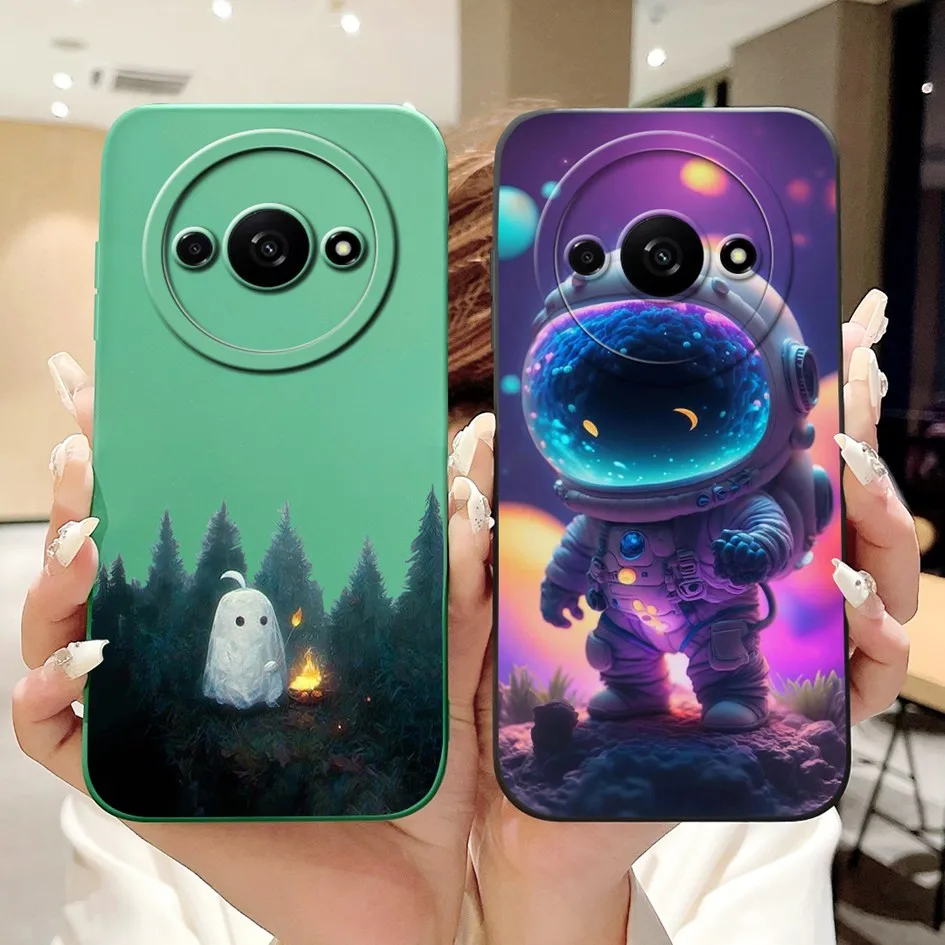 For Xiaomi Redmi A3 Case Lovely Panda Cartoon Anti-Fall Funda Soft Silicone Matte Cover For Xiomi Redmi A3 A 3 RedmiA3 4G Bumper