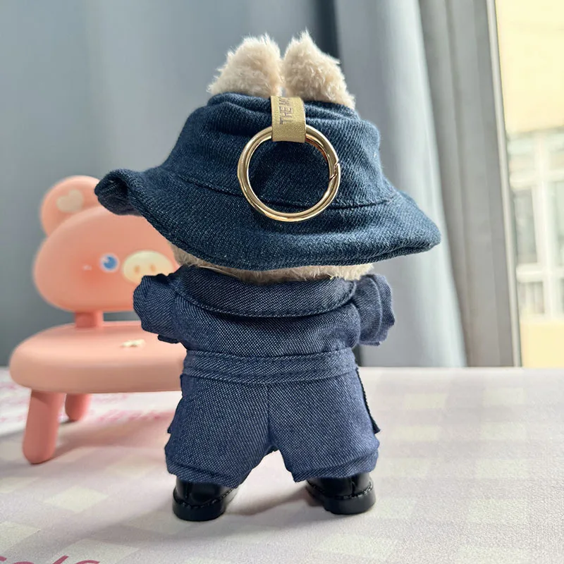 Cute Cowboy Cargo Jumpsuit Mini Plush Doll'S Clothes Outfit For Korea Kpop Exo Labubu I II Idol Dolls Sitting Party Clothing