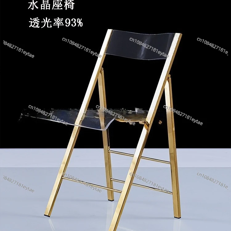 Portable Acrylic Folding Chair with Backrest for Outdoor Fishing Camping Beach Moon Chair