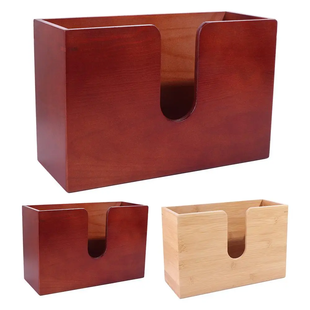 

Creative Wooden Napkin Holder Wall Mounted Multi-function Case Hanging Tissue Box Table Organizer Polished Paper Storage Holder