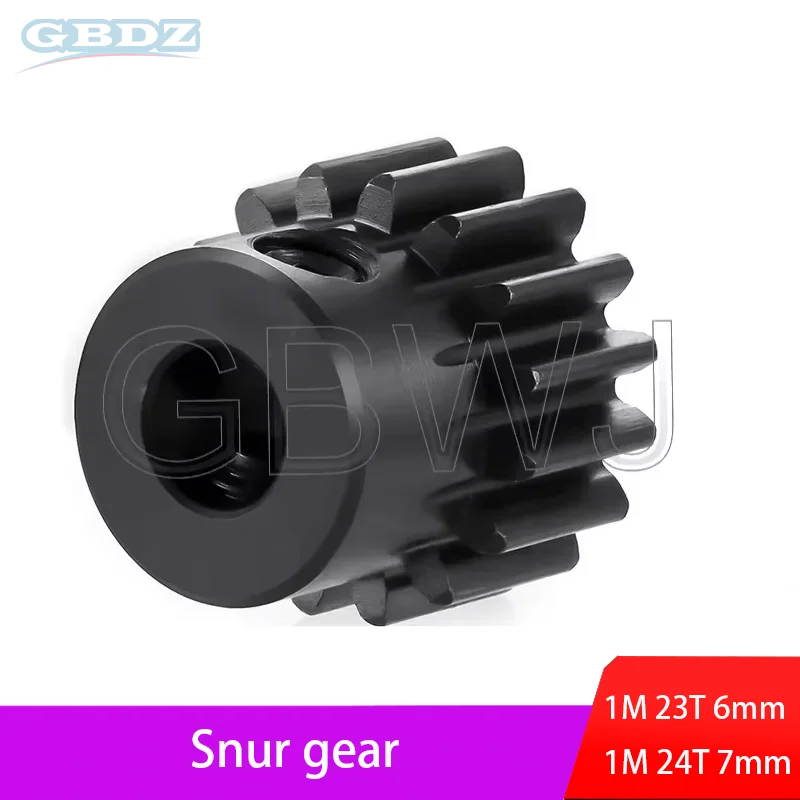 

1Pcs Module 1 Motor Gear 1M-23T/24T SC45#Carbon Steel Material Blackening Spur Gear Bore Size 6/6.35/7/8/10/12mm
