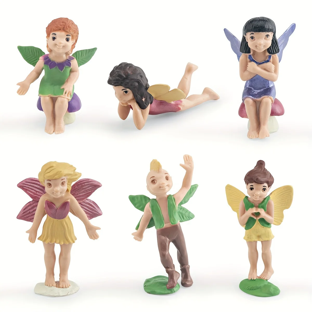 12pcs mythical character model, adventurous spirit, passionate fairy, mushroom snail, animation, gardening decoration,ornaments.