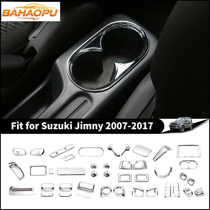 

BAHAOPU ABS фары рулевое колесо украшения ручка крышка наклейки для Suzuki Jimny 2007-2017, аксессуары для внешнего интерьера