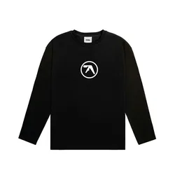 Men T-Shirt Aphex Twin Long Sleeve Print Cotton Graphic Oversized Korean Fashion Short Sleeve Tops Tees Y2k Streetwear Clothing