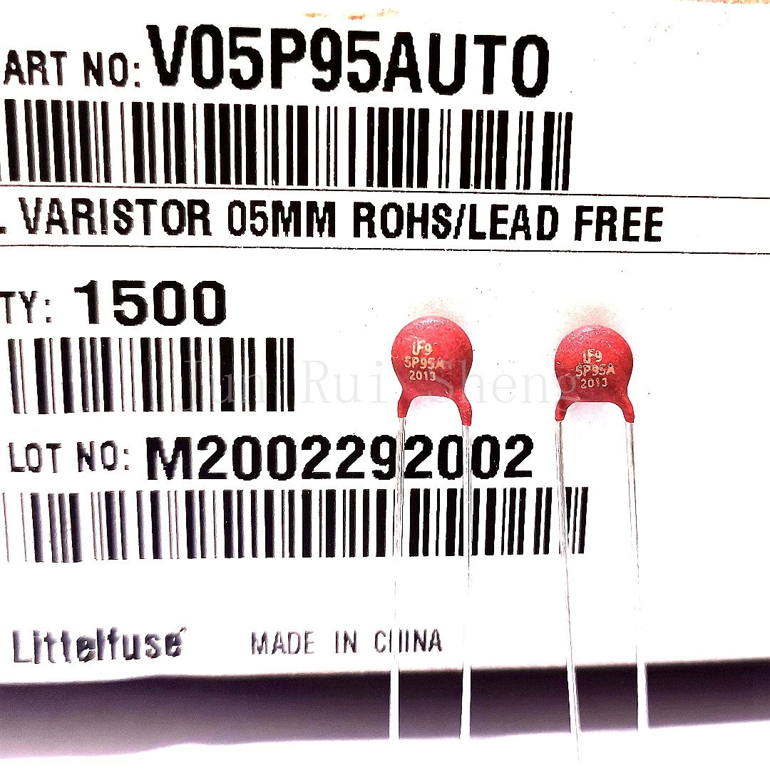 1/10/20PCS Original Litteifuse For V05P95AUTO 5P95A Red Varistor 150V 400A 5MM Rheostat AC95 DC125 200pF V05E95AUTO V05H95AUTO