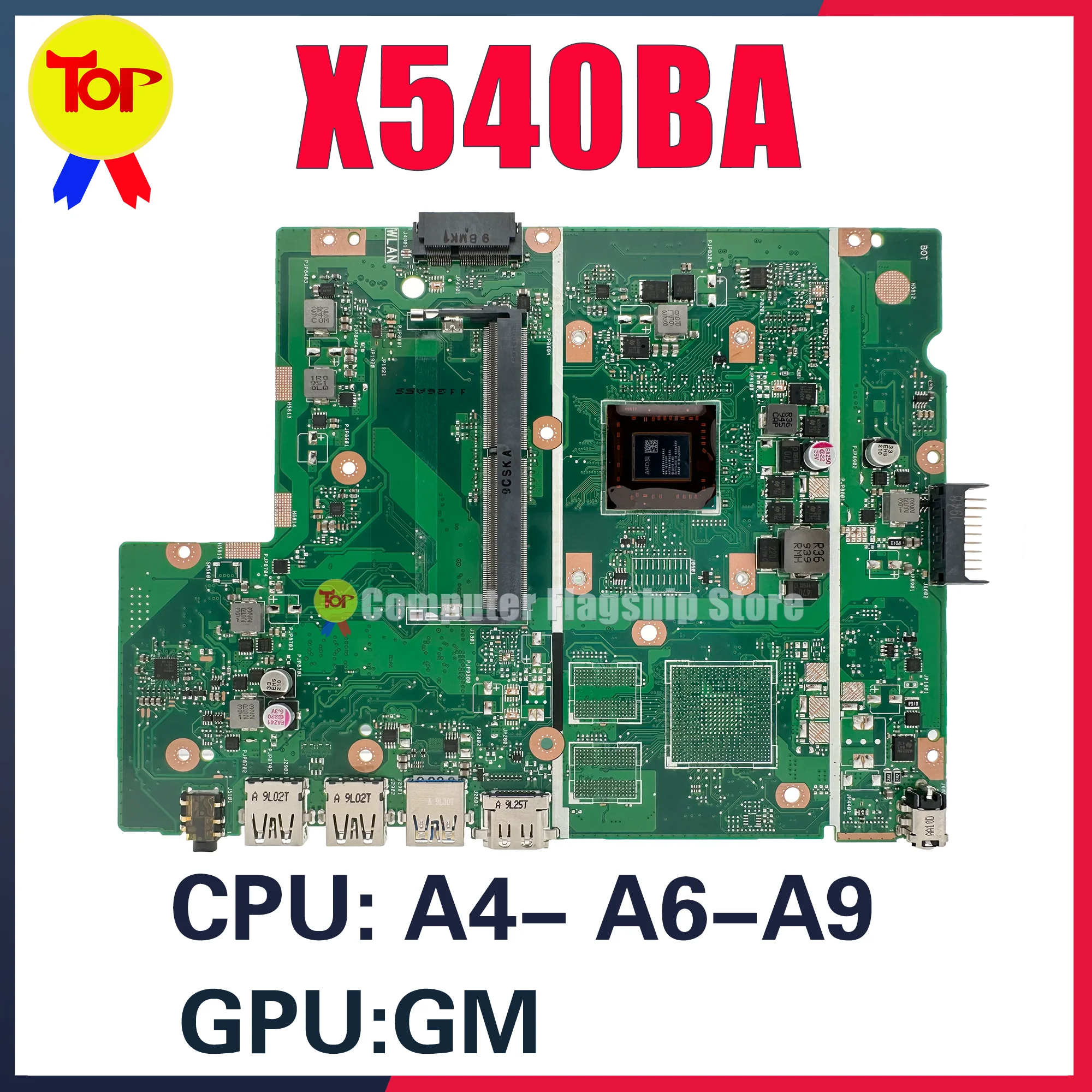 Imagem -02 - Kefu-placa-mãe Portátil para Asus Vivobook 15 X540bp X540ba X540b X540 Amd A4-9125 A6-9225 A9-9425 Cpu V2g Uma Gpu