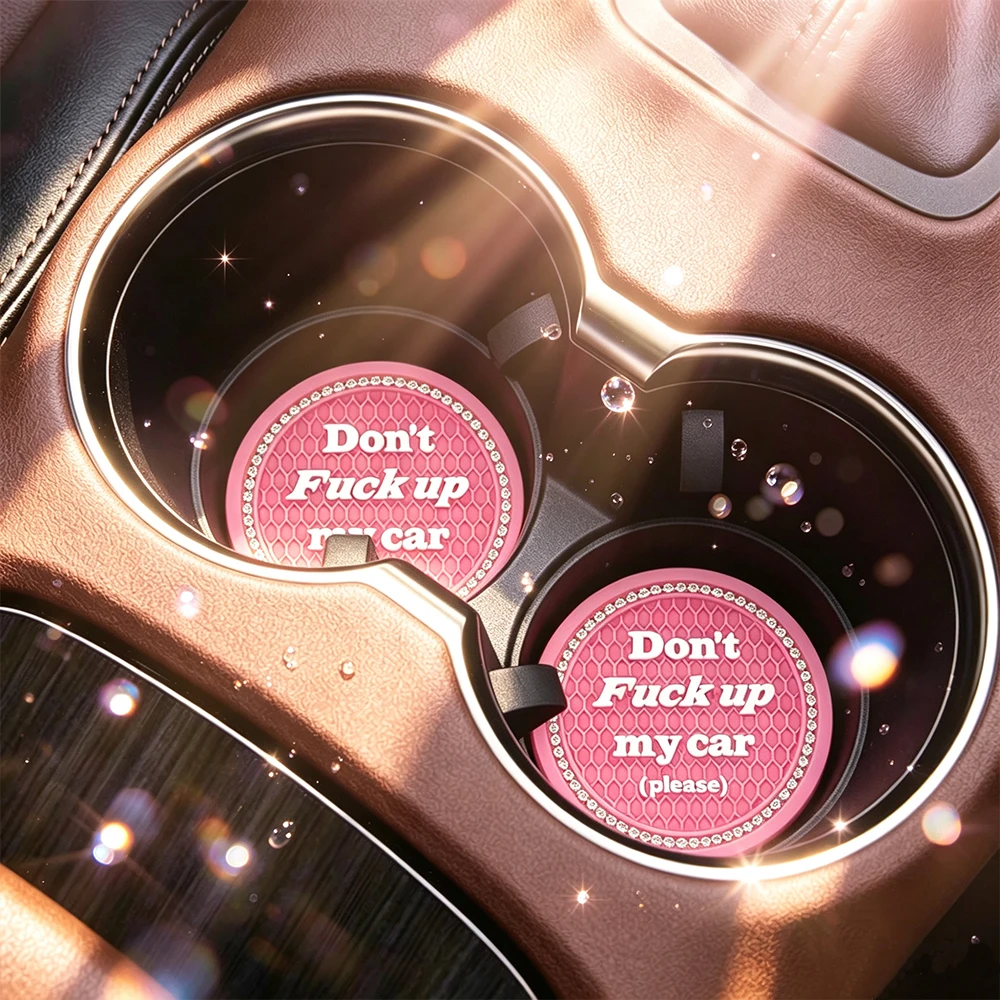 2/8pcs Diamond Car Cup Holder Coaster Silicone Cup Holder Insert Universal Non-Slip Cup Holders Car Accessories Interior Silent