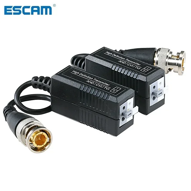 BNC إلى UTP Cat5/5e/6 Video Balun HD أجهزة الإرسال والاستقبال محول الارسال دعم 1080P 4MP 5MP AHD CVI TVI كاميرا 200M