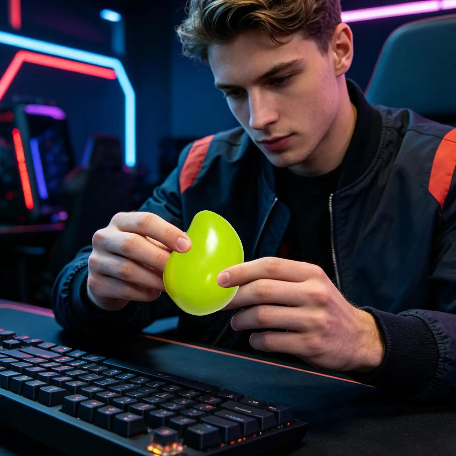 Crunchy Sound Mango Stress Ball Squeeze Toy Color-Changing Mango SquishyFidget Ball ASMR Sensory Stress Relief Toy