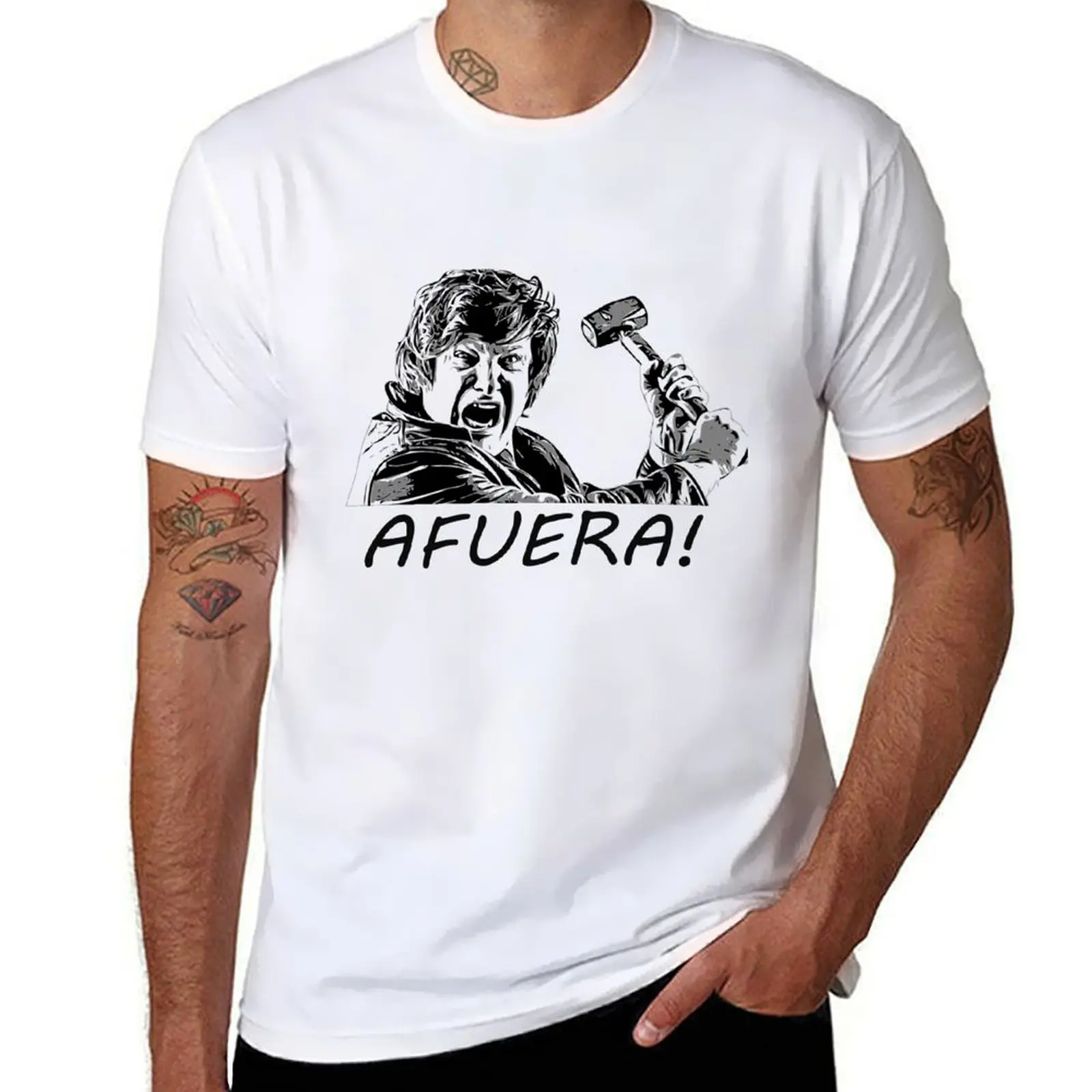 

Javier Milei - Afuera T-shirt Short sleeve tee oversizeds summer top mens t shirt