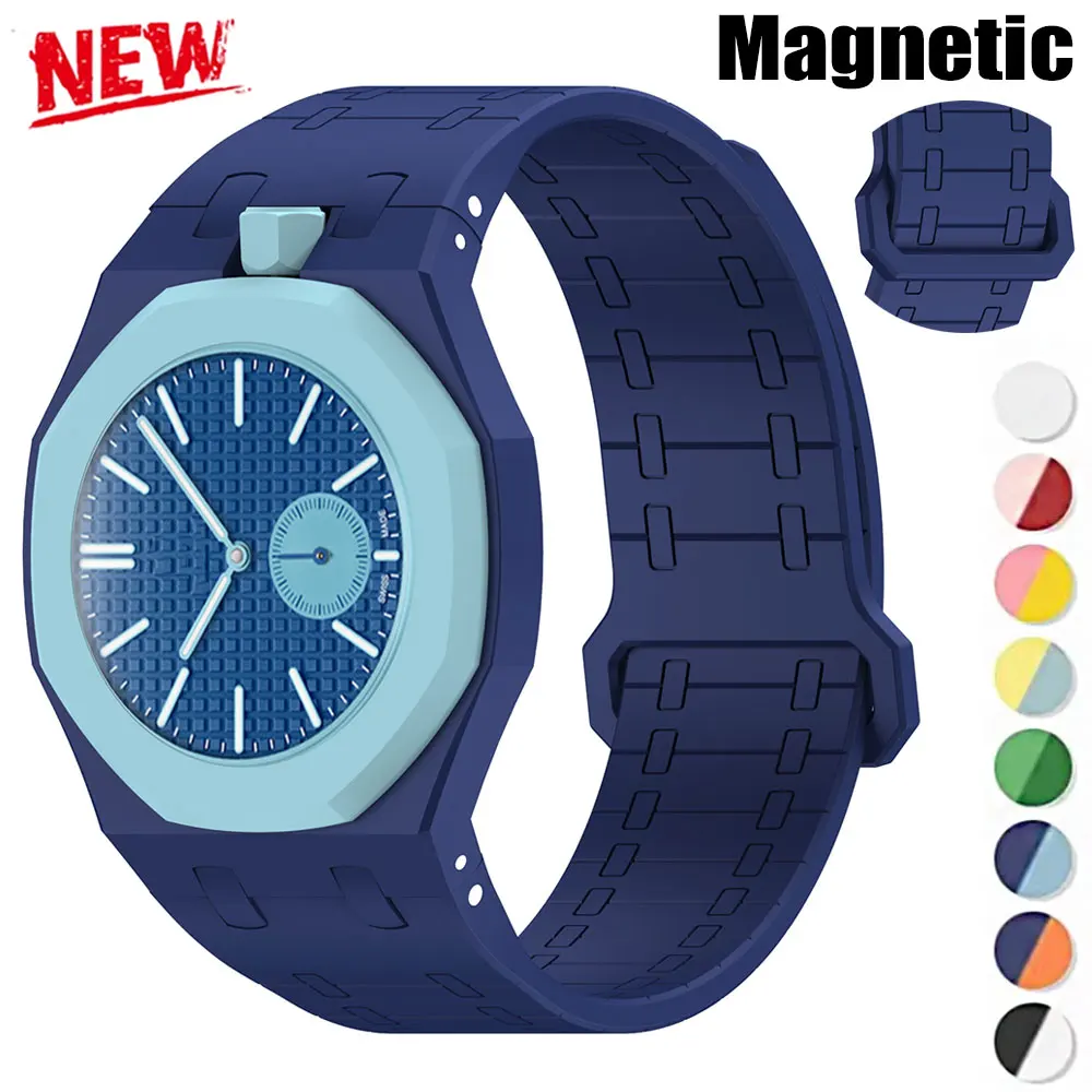 Magnetic Modification Set Case Strap for Swatch X AP Royal POP Pocket Watch Convert to Wristwatch Replacement Accessories