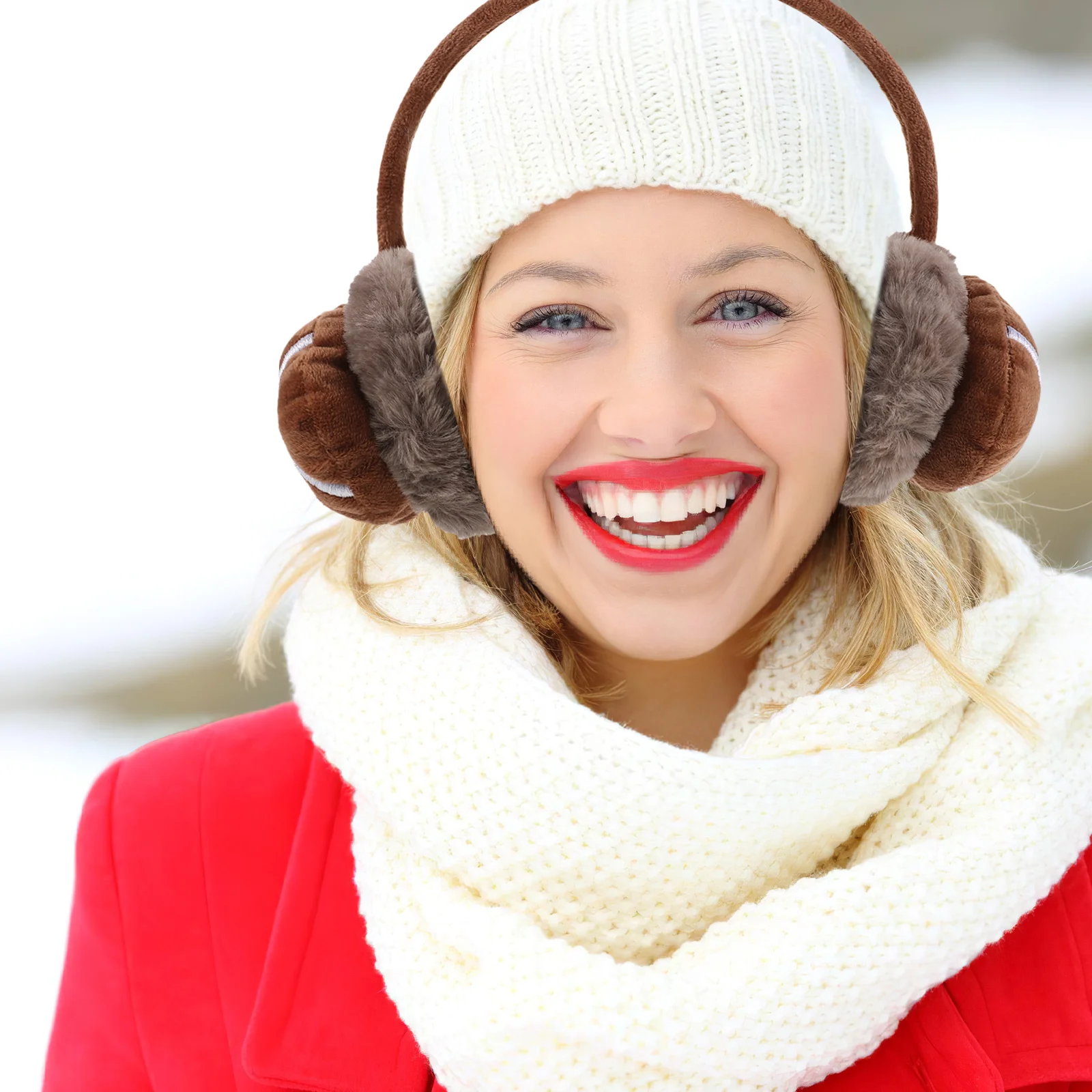 غطاء للأذنين فروي دافئ في الهواء الطلق للطقس البارد، عصابة رأس مقاومة للرياح للرياضات الشتوية وركوب الدراجات والجري ومعدات الصيد #5