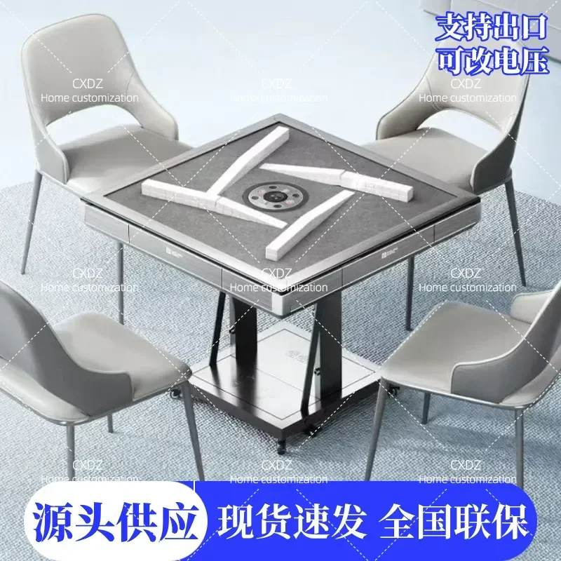 Fully Automatic Folding Electric Mahjong Table with Shrink Function Double Layer Rotor Roller Coaster Design Home Dining