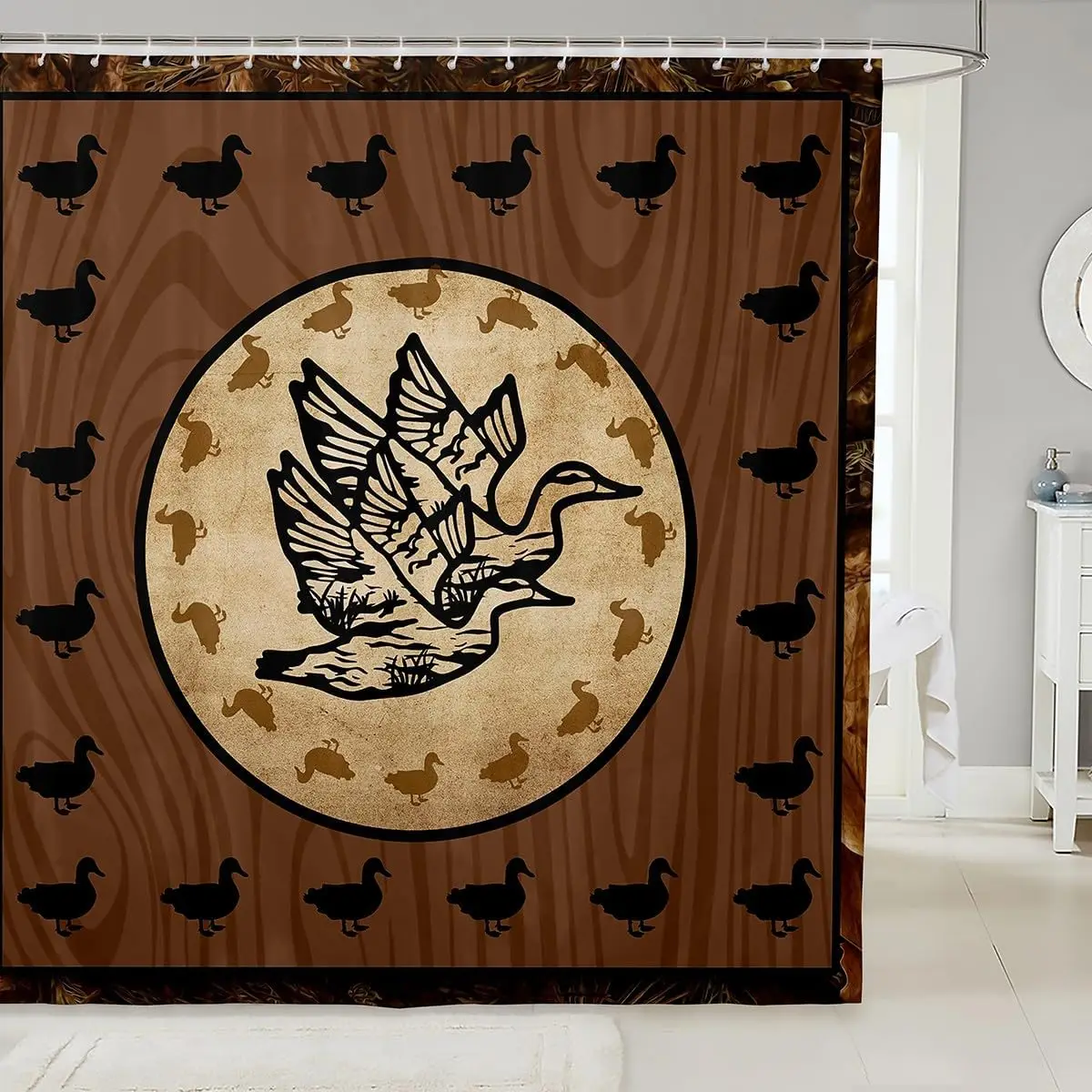 

Водонепроницаемые занавески для ванной комнаты Erosebridal Hunting Duck, наборы занавесок для душа в ванной комнате с изображением утки, для взрослых, Rural Wildlife Wild A