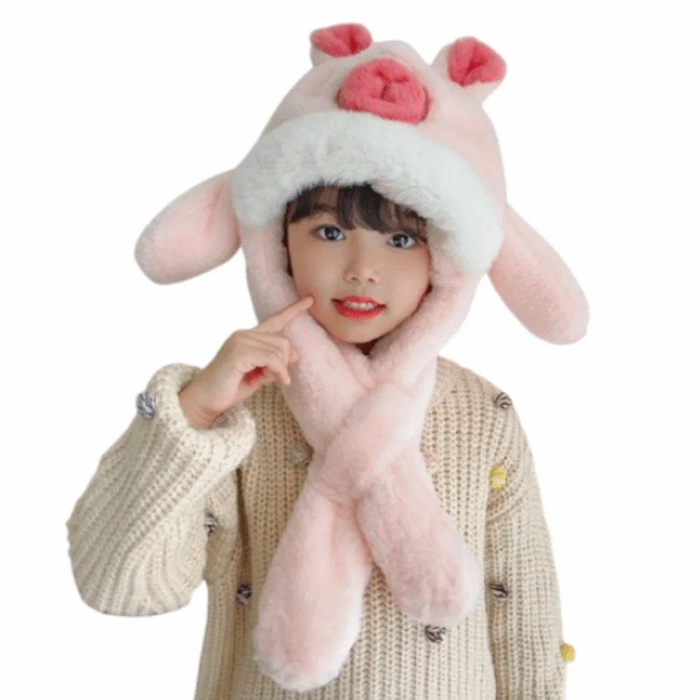 

Creative Ear Protection Hat Movable Ears Cute Capybara Winter Warm Hat Pullover Thickened Cute Capybara Hooded Scarf