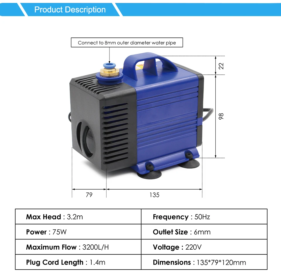 G-Penny 3,2 kW wassergekühlte Spindel-Kits 100 mm ER20 4 Stück Keramik-Kugellager 220 V/380 V 1,27 Nm & 4 kW VFD & 100 mm Halter & Pumpe – Detail 14