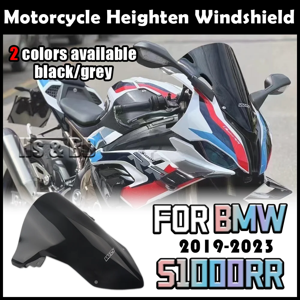 

Motorcycle Windshield For BMW S1000RR 2019-2023 Heighten Windscreen Enlarge Wind Spoiler Cover Fairing Windshield WR S Racing