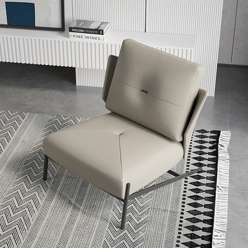 

Modern Living Room Chair Italy Style Metal Leather Cafe Chair Leisure Armchair for Hotel Room Lounge Chair