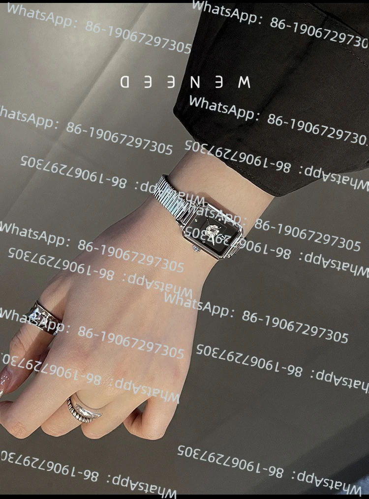 

2025 New Light Luxury Camellia Pattern Niche Square Small Dial Simple and Fashionable Women's Watch
