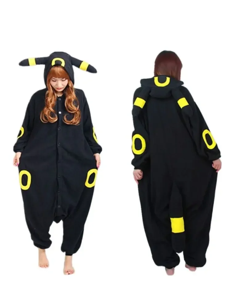 Kigurumi Adult Anime Cosplay Costume Black Umbreon Onesie Unisex Cartoon Raccoon Pajamas Party For Female Male