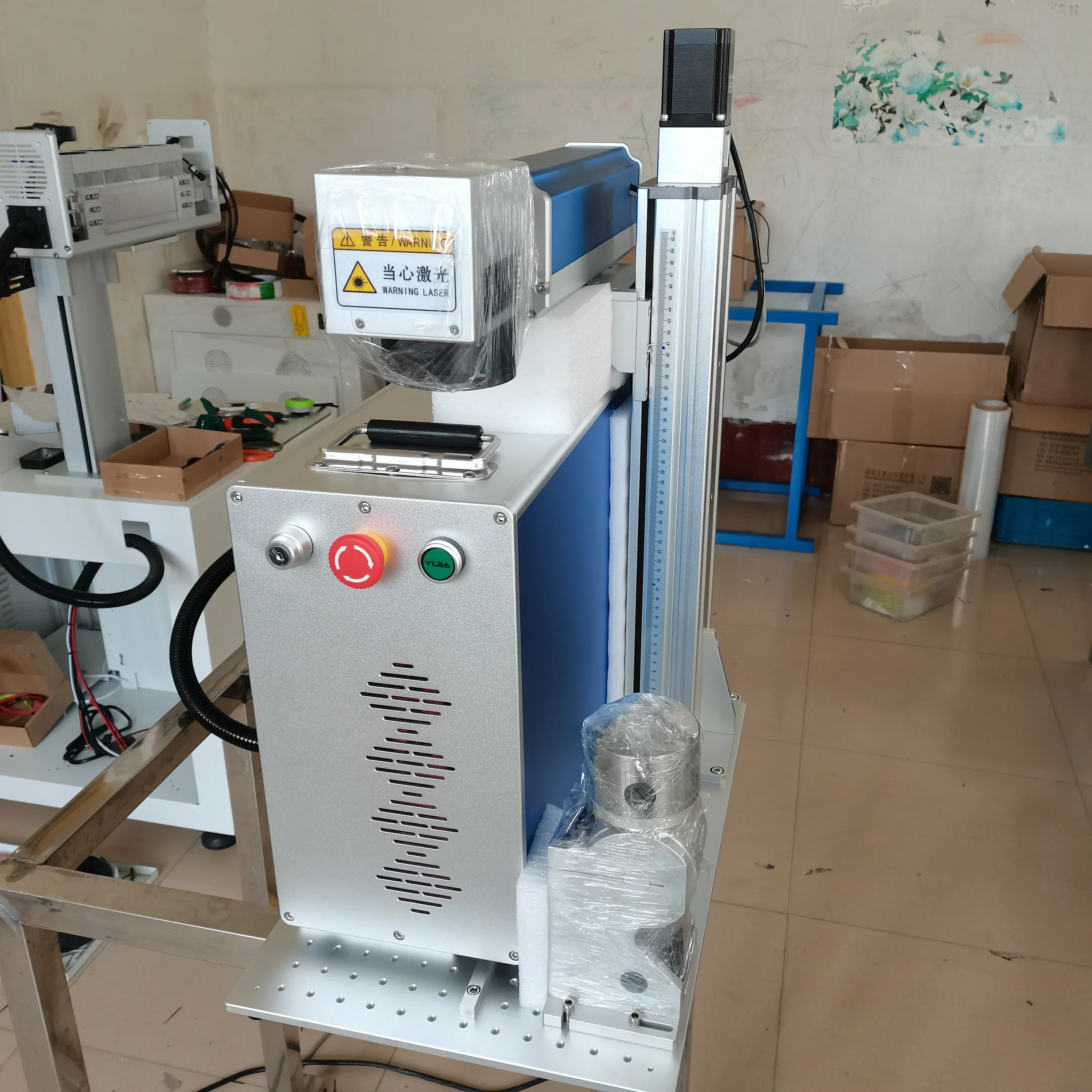 JPT 50W 60W100W 200W fiber laser marking machine with 2.5D mainboard and  EZCAD 3 software  and rotarys