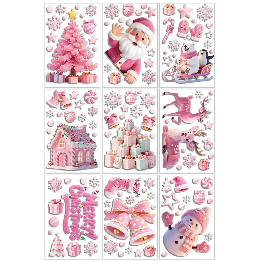 3d Christmas Window Clings Ornament Elderly Window Decor 20*30cm 3D Snowflakes Clings Easy Application Design Festive Gatherings