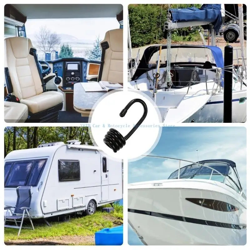 

L5BC упаковка из 12 спиралей пластикового покрытия для удара шнур и эластичных веревочных морских каяков для багажа