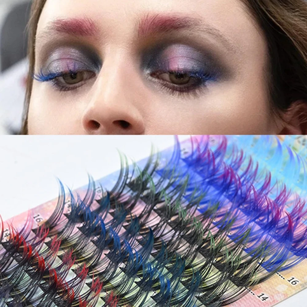 

European and American Style False Eyelashes Colorful Thick Large Capacity Mixed Blooming Soft Natural Creative Fake Lashes