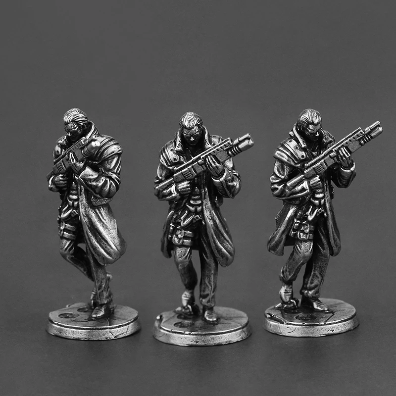 Cupronickel الجندي عمل أرقام نموذج مستقبلية التكنولوجيا Cyberpunk لعب الأولاد سطح المكتب مجلس لعبة قطع زخرفة صغيرة الملحقات #1