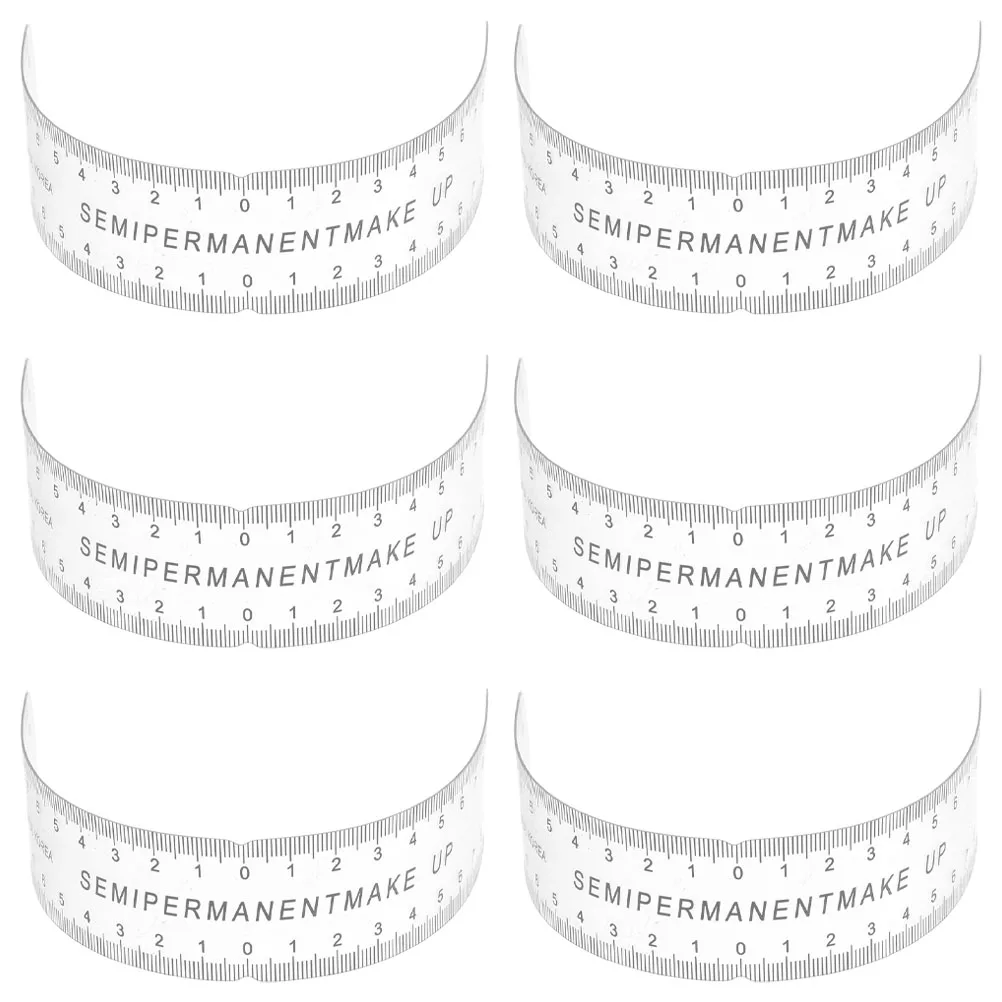 

6Pcs Reusable Eyebrow Ruler Black Markings for Accurate Shaping Ideal for Beginners and Artists Tattooing Supplies