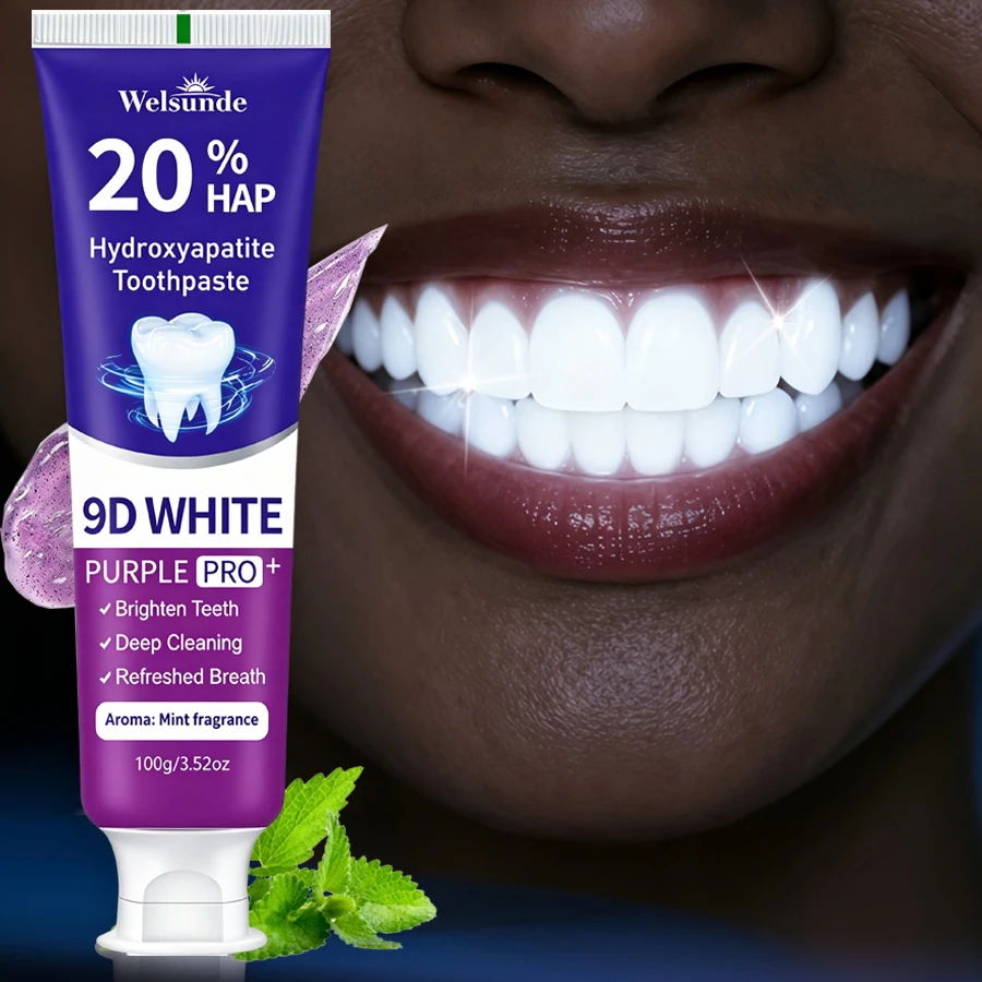 Purple Teeth Whitening Toothpaste with Hydroxyapatite