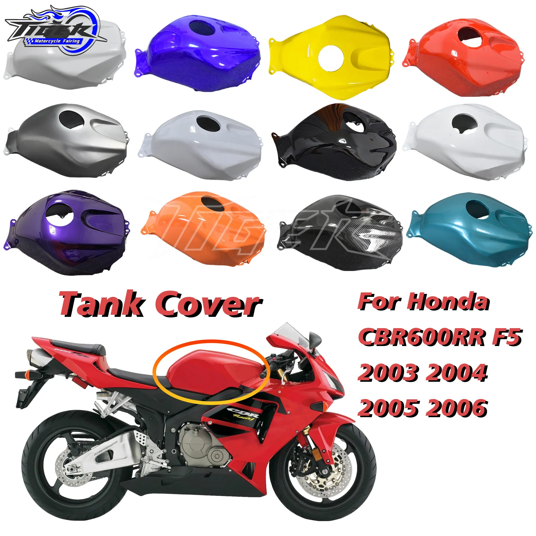 

Molded Plastic For Honda CBR600RR F5 2003-2006 Tank Cover Gas Cover Tank Protector Tank Fairing Gas Guard Injection ABS Parts