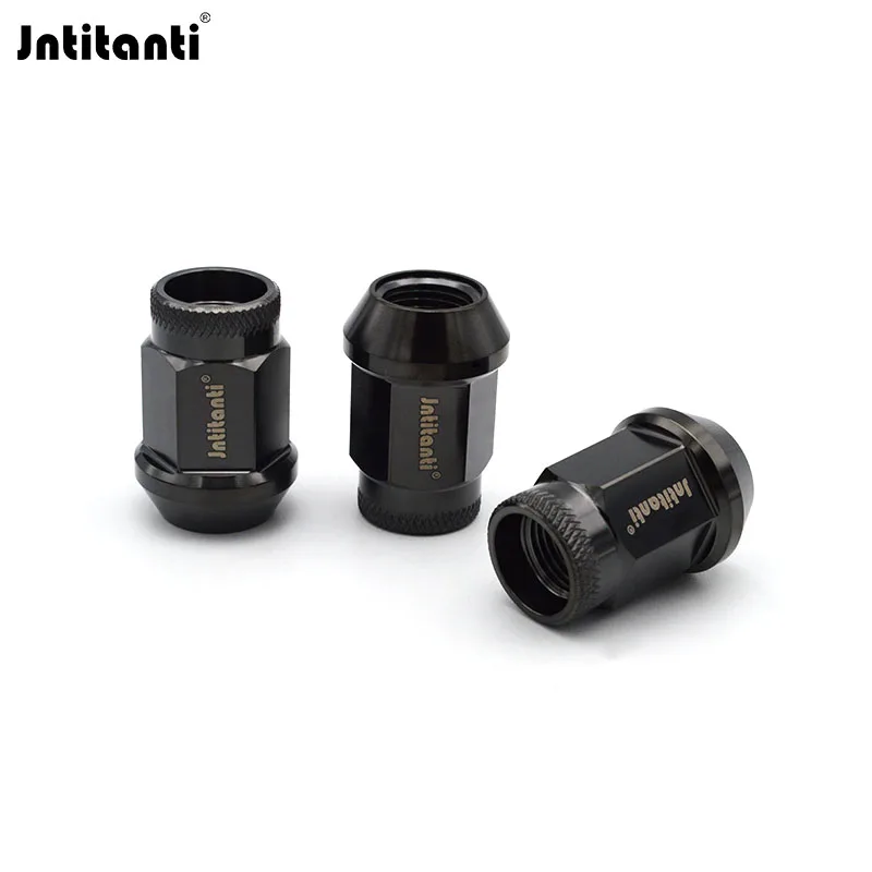 Jntitanti-écrou en alliage pour personnes âgées Gr5, M14 x 1,5x35mm, extrémité ouverte moletée