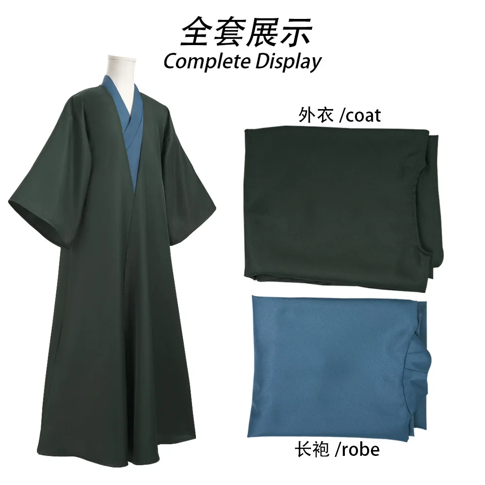Professor Severus Sneep Cosplay Kostuum Hogwarts School Zwarte Cape Shirt Pak In Menselijk Gewaad Toverstaf Carnaval Party Uniform
