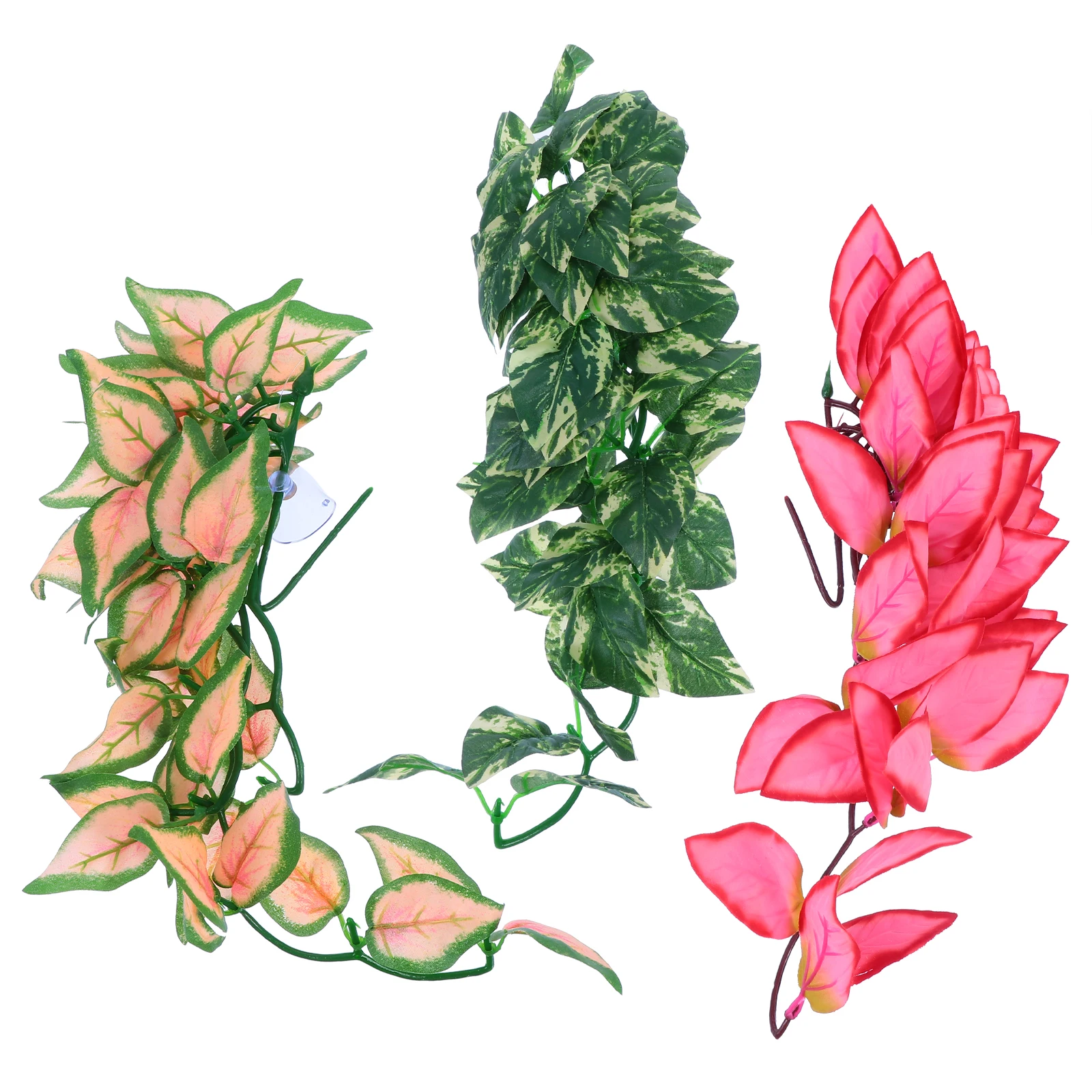 

3 Pcs Artificial Rattan Reptile Vines Simulation Terrarium Decor Bendable Plastic Fake Lizard Chameleon
