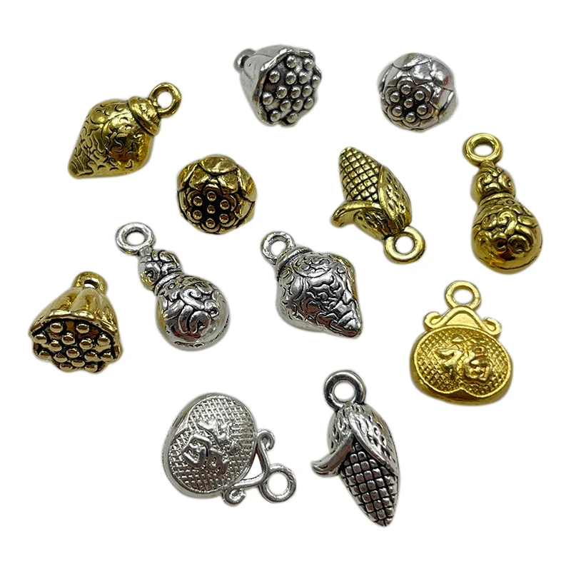 Plant Series Corn Lotus Seedpod Gourd Pinecone Pendant Women's Children Talisman Jewelry Classic Popular Wholesale 10-20PCS/Lot