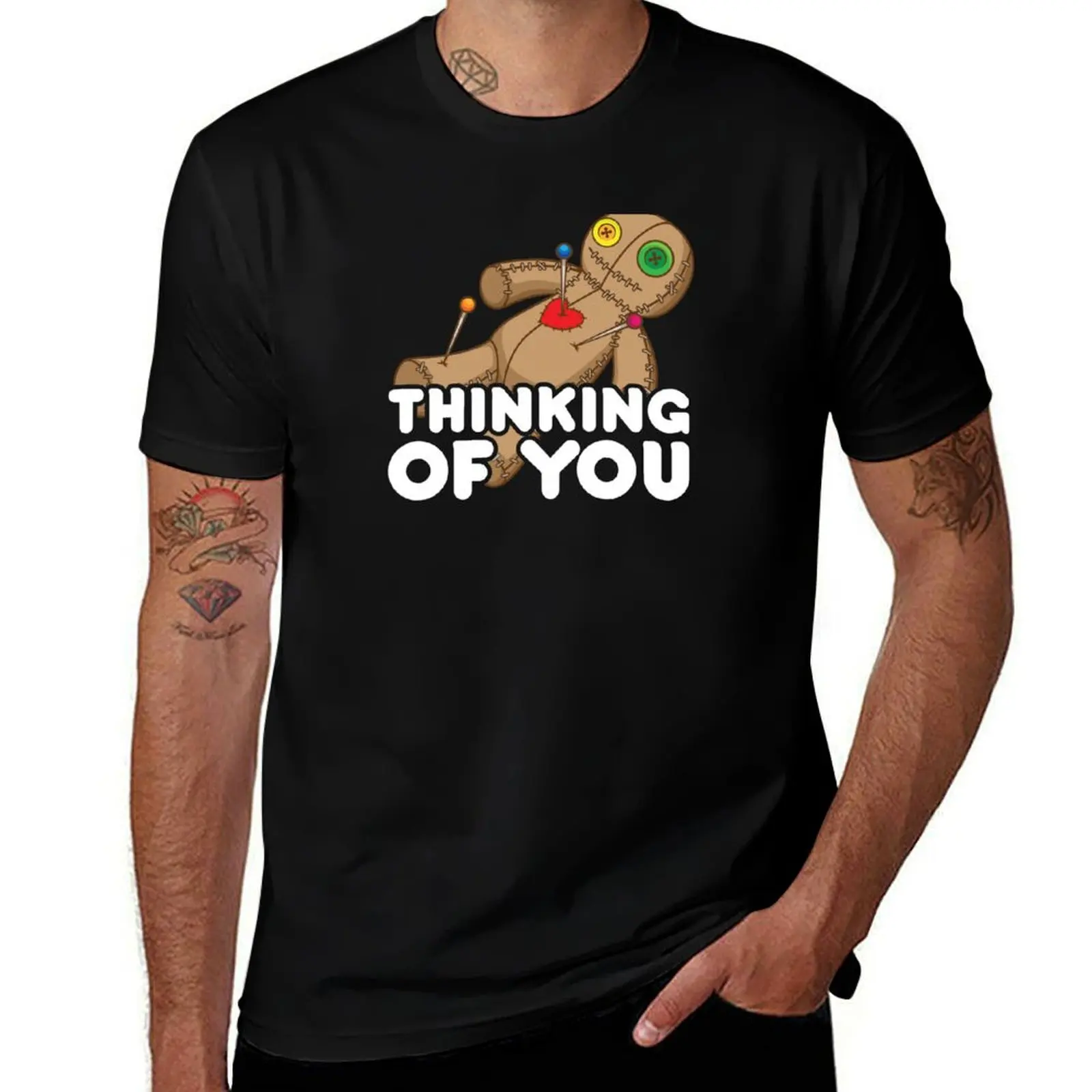 Voodoo Doll (Thinking of you) T-Shirt Active Wear Sports for Men T-Shirt