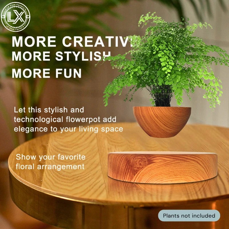 LX Levitating Air Bonsai Pot Rotation Planters Magnetic Levitation Suspension Flower Floating Pot Plant For Home Desk Decor Gift
