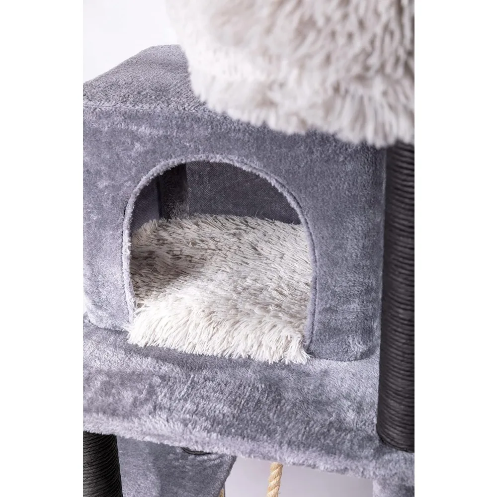 Hammock com arranhador post para gato, brinquedos do jogo, fácil de prender o seu gatinho para ficar em torno deste fácil de montar móveis