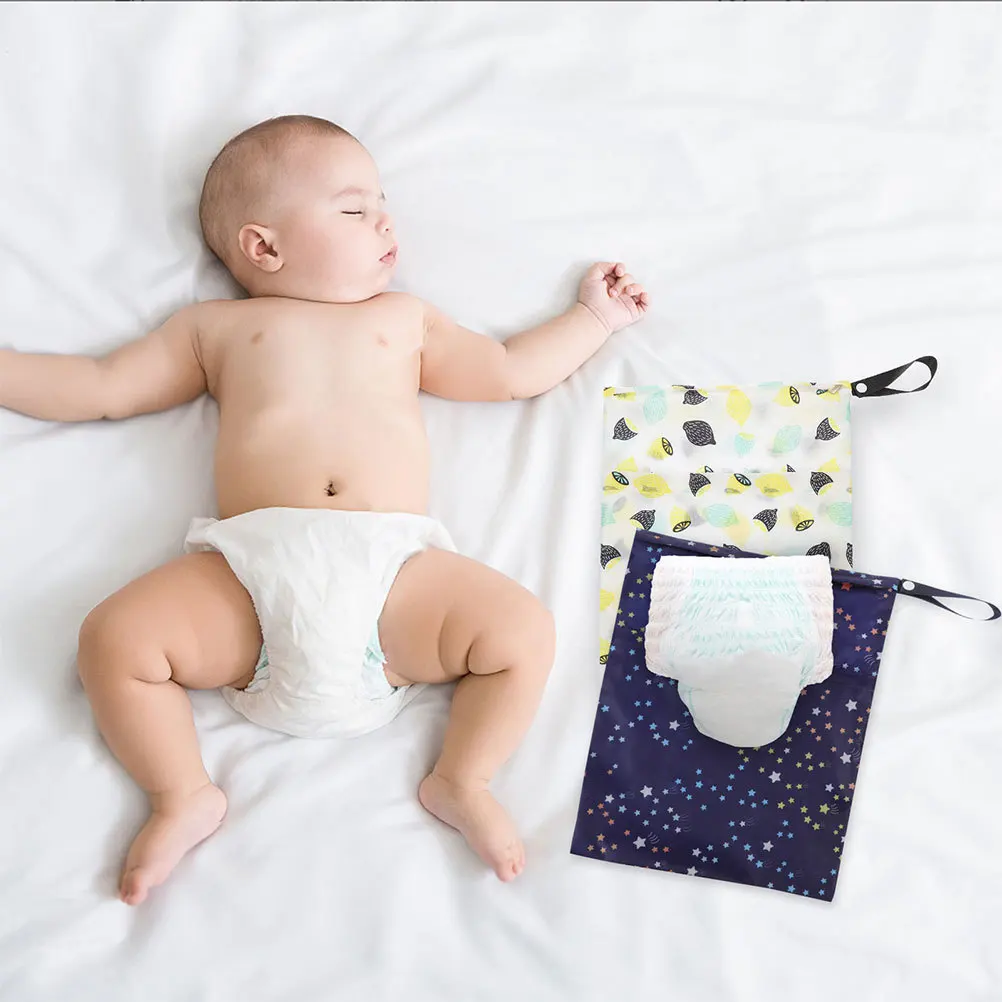 4Pcs Durable Waterproof Wet Dry Bags Reusable for Baby Diapers Swimsuits Travel Daycare Organization Wet Dry Bags - Image 3