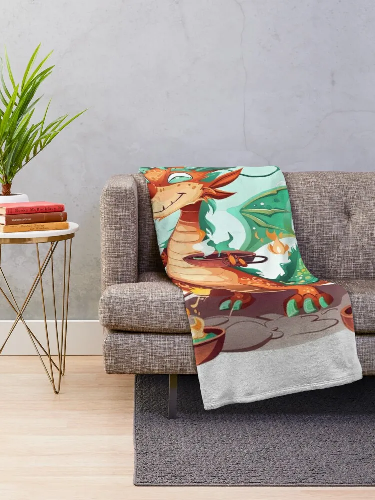 Fire-Breathing Dragon in a Mystical Realm Throw Blanket Blankets For Sofas Giant Sofa Blankets