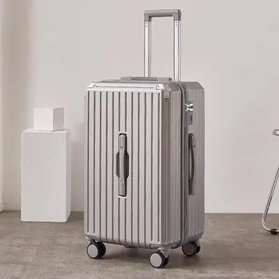 Mallette de voyage pour compartiment à bagages, grande capacité, durable, en alliage d'aluminium, enveloppé d'angle, roues universelles