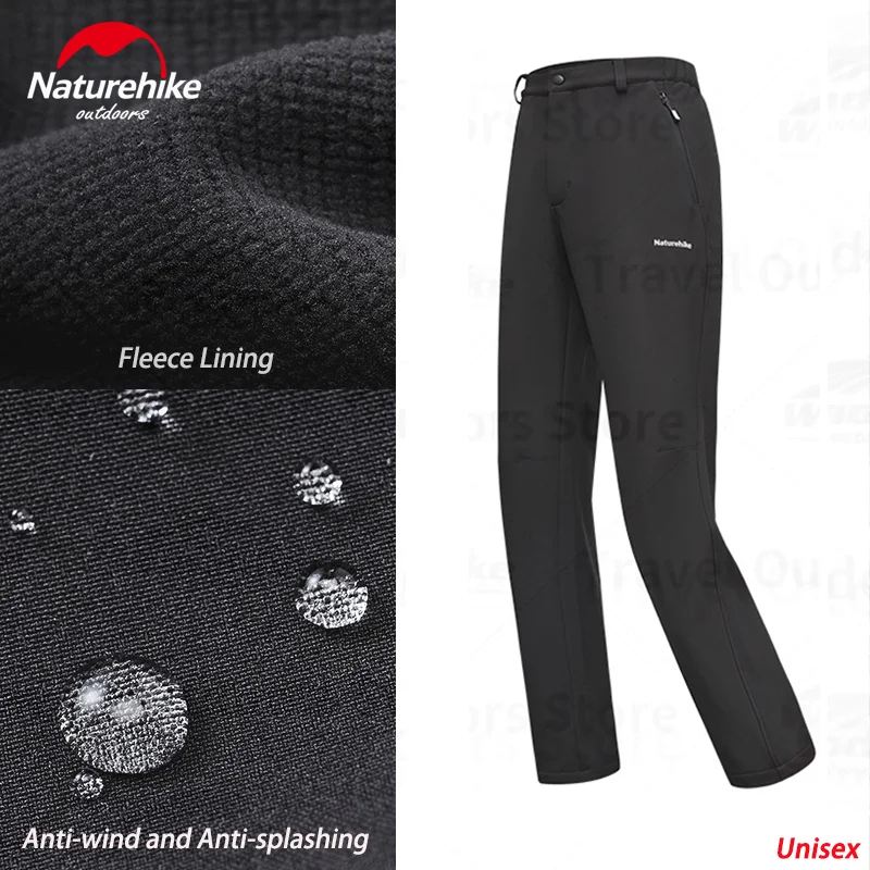 Naturehike Outdoor Sport Trousers Waterproof Windproof Pants Breathable Fleece Lining Warmth Camping Climbing Hiking Lightweight