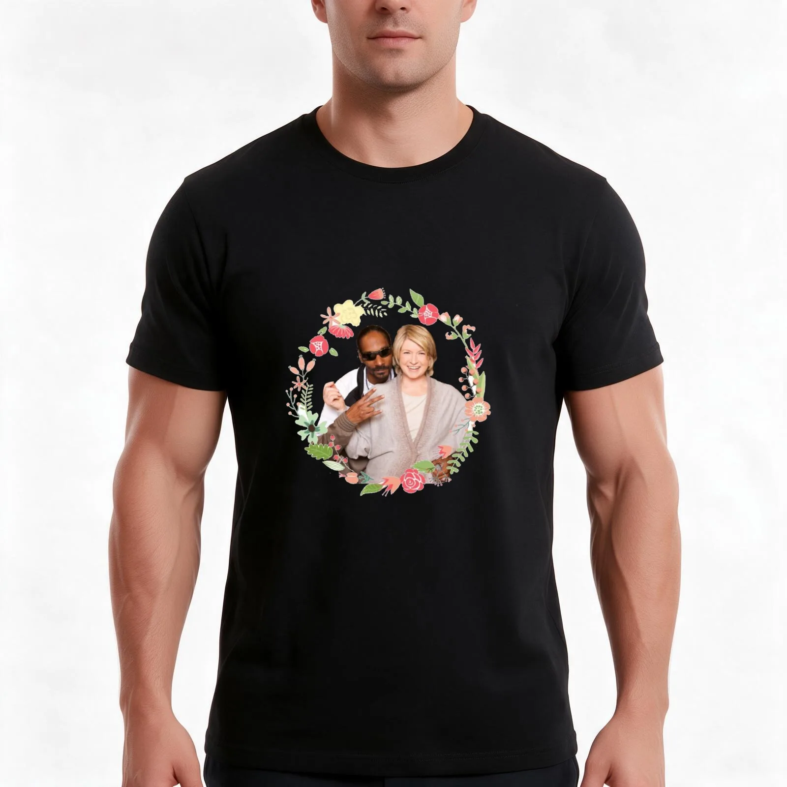 Snoop and Martha T-Shirt, Summer Casual Cotton Tee, Oversized Streetwear Tops, Vintage Graphic Print, Loose Fit Short Sleeve