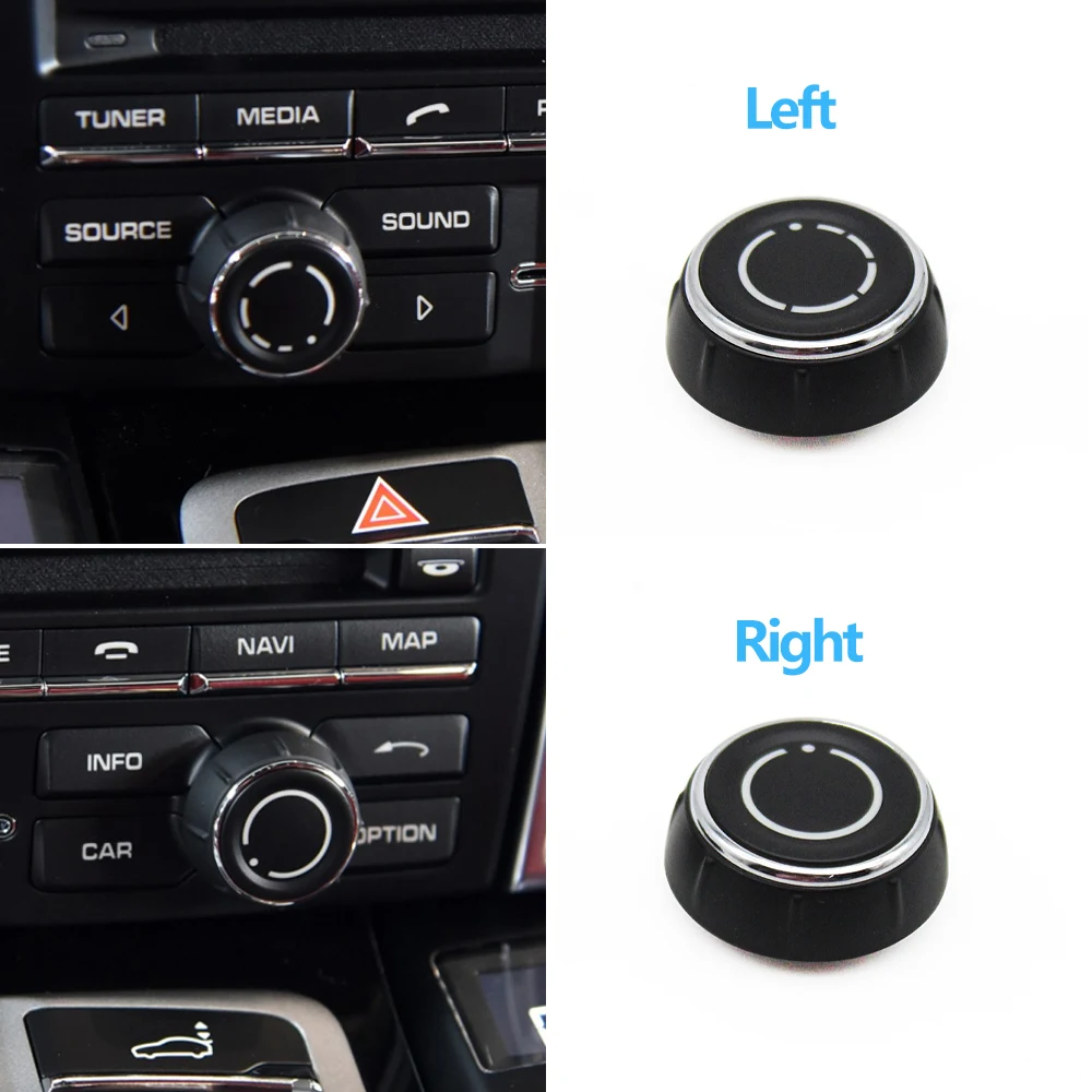 Car Center Console Audio Volume Knob Cover CD Control Switch Button For Porsche Cayenne Panamera Macan Boxster 911 718 970