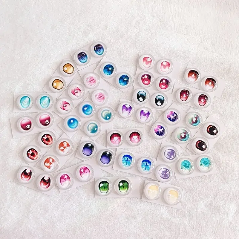 Random Color Doll Eyes 10/12/14/16/18mm Bjd Eye for 1/3 1/4 1/6 1/8 Bjd Doll Ob11 Glass Eyeball Anime Cartoon Doll Accessories