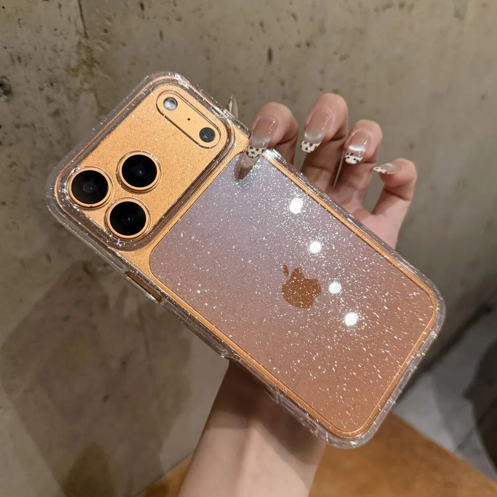 Luxury Bling Glitter Clear Case For iPhone 17 16 15 14 13 12 11 Pro Max X XR XS 7 8 Plus Shockproof Transparent Soft TPU Cover - náhled 2