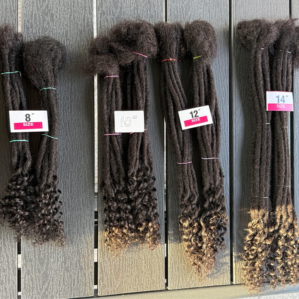 اليدوية مجعد الذيل أقفال تمديد الشعر البشري الطبيعي ملحقات Dreadlock مع أطراف مجعد 8-14 بوصة للنساء الرجال #2