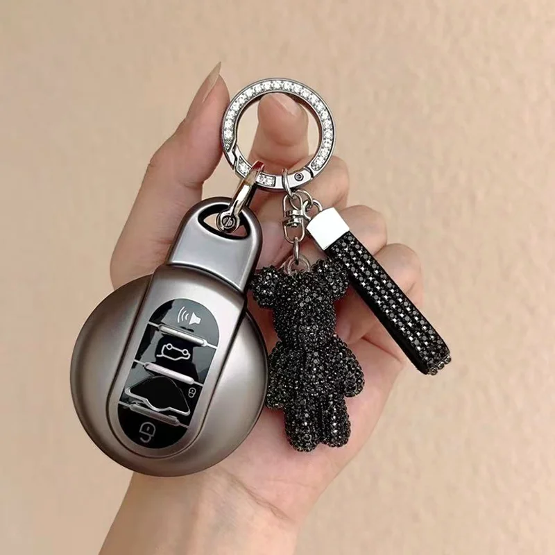 

Metallic Gray TPU for BMW Mini COOPERS ONE JCW S Roadster F56 F55 F60 R55 R56 R59 R60 4 Button Remote Car Key Case Cover Fob Bag