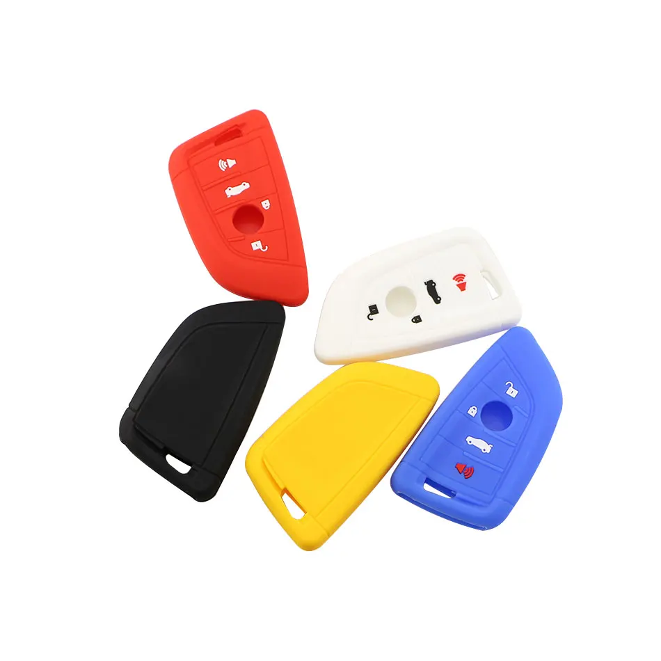 Silicone Car Key Cover Case 3 Buttons Fit for BMW 1 2 5 Series 218i X1 F48 X5 X6 F15 Smart Remote Car Key Case Shell Accessories
